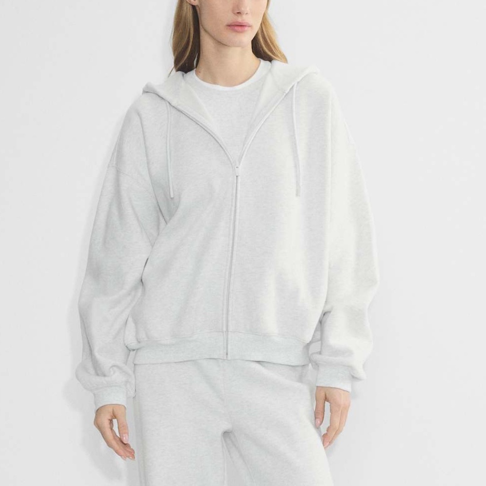 Aritzia White Zip-Up Hoodie